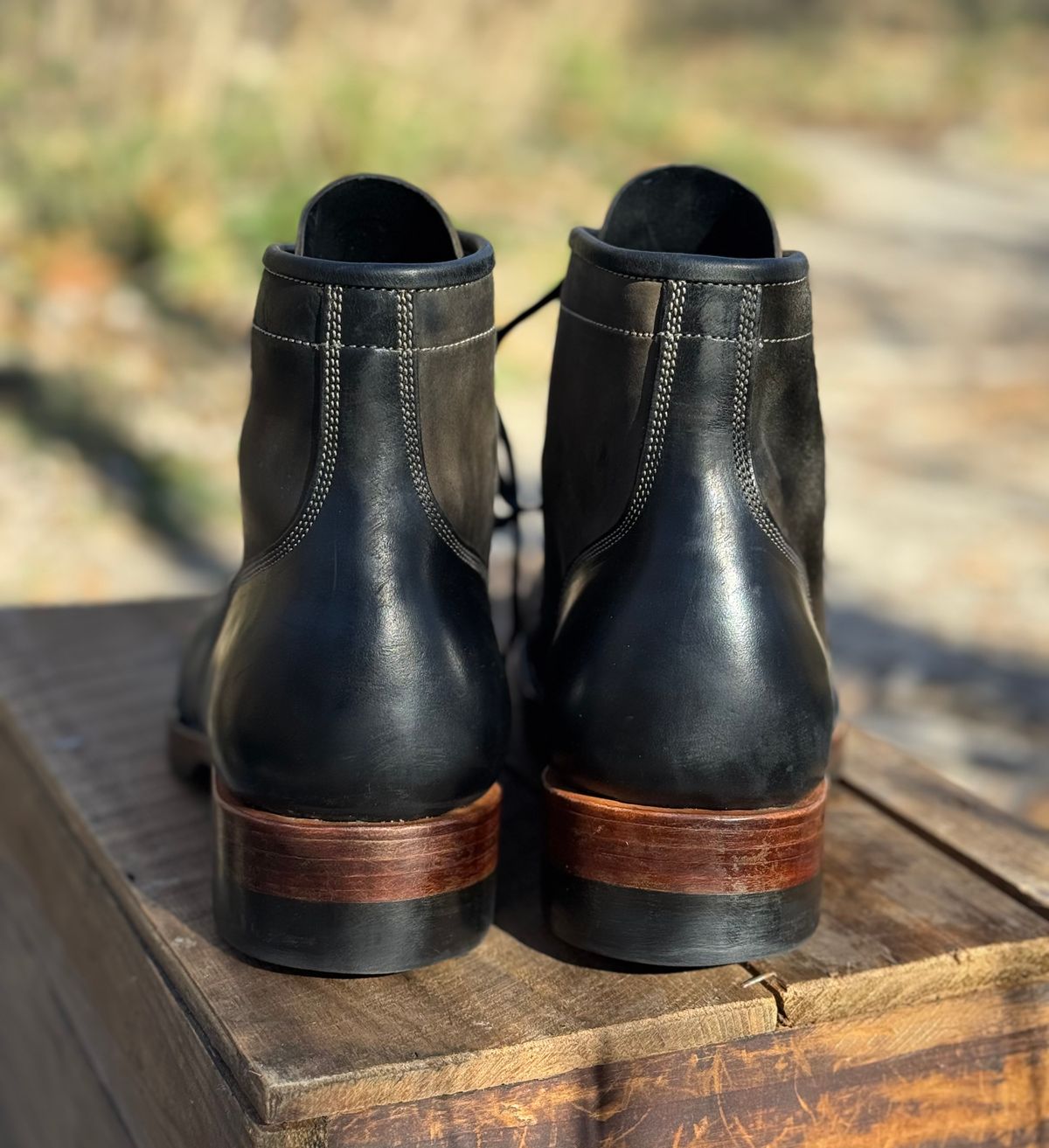 Photo by bconner2112 on January 2, 2026 of the Prof Barnets Nelson Boots in Conceria Il Ponte Horse Butt.