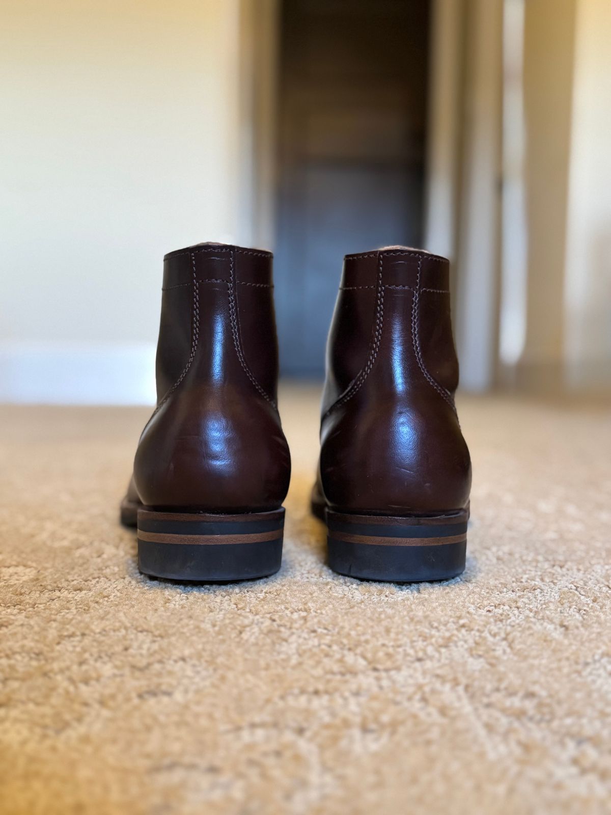 Photo by bconner2112 on March 24, 2026 of the Oldspeed MFG Service Boot 6” in Horween Brown Horse Strip.