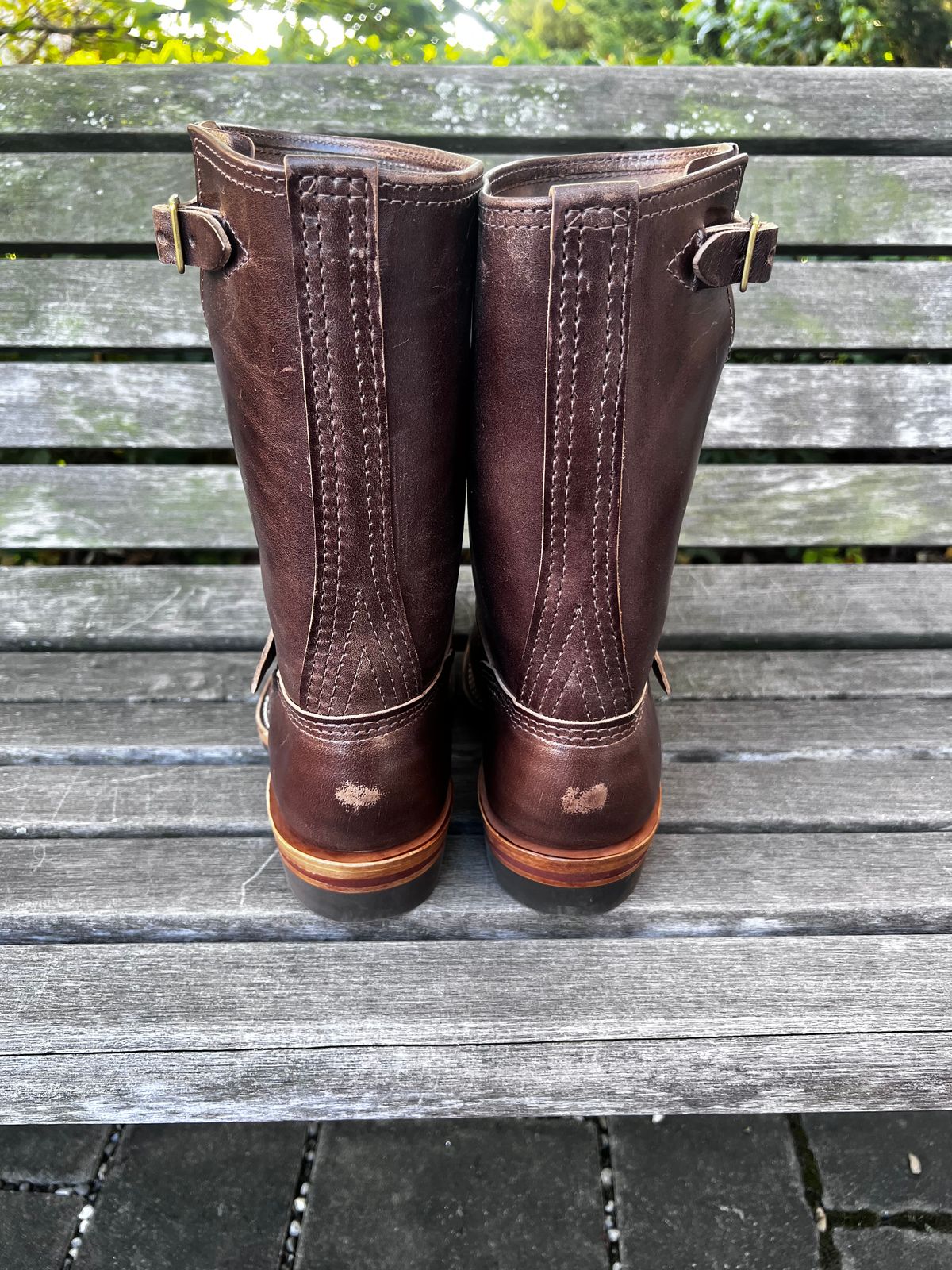 Photo by DrJohnCrunch on October 3, 2025 of the Wesco Boss Engineer Boot in Maryam Muschio Horsebutt.