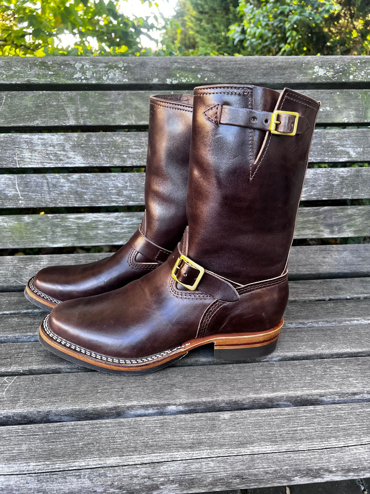 Photo by DrJohnCrunch on October 3, 2025 of the Wesco Boss Engineer Boot in Maryam Muschio Horsebutt.
