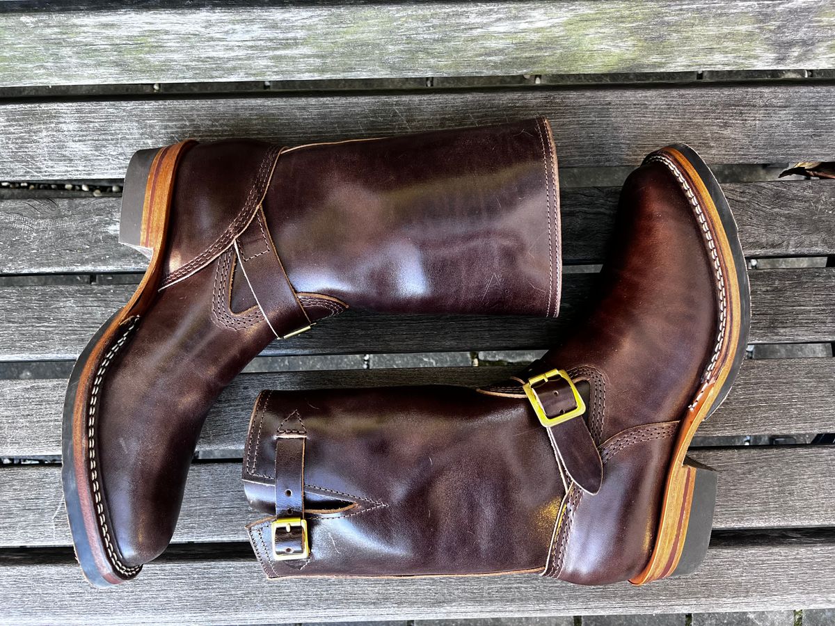 Photo by DrJohnCrunch on October 3, 2025 of the Wesco Boss Engineer Boot in Maryam Muschio Horsebutt.