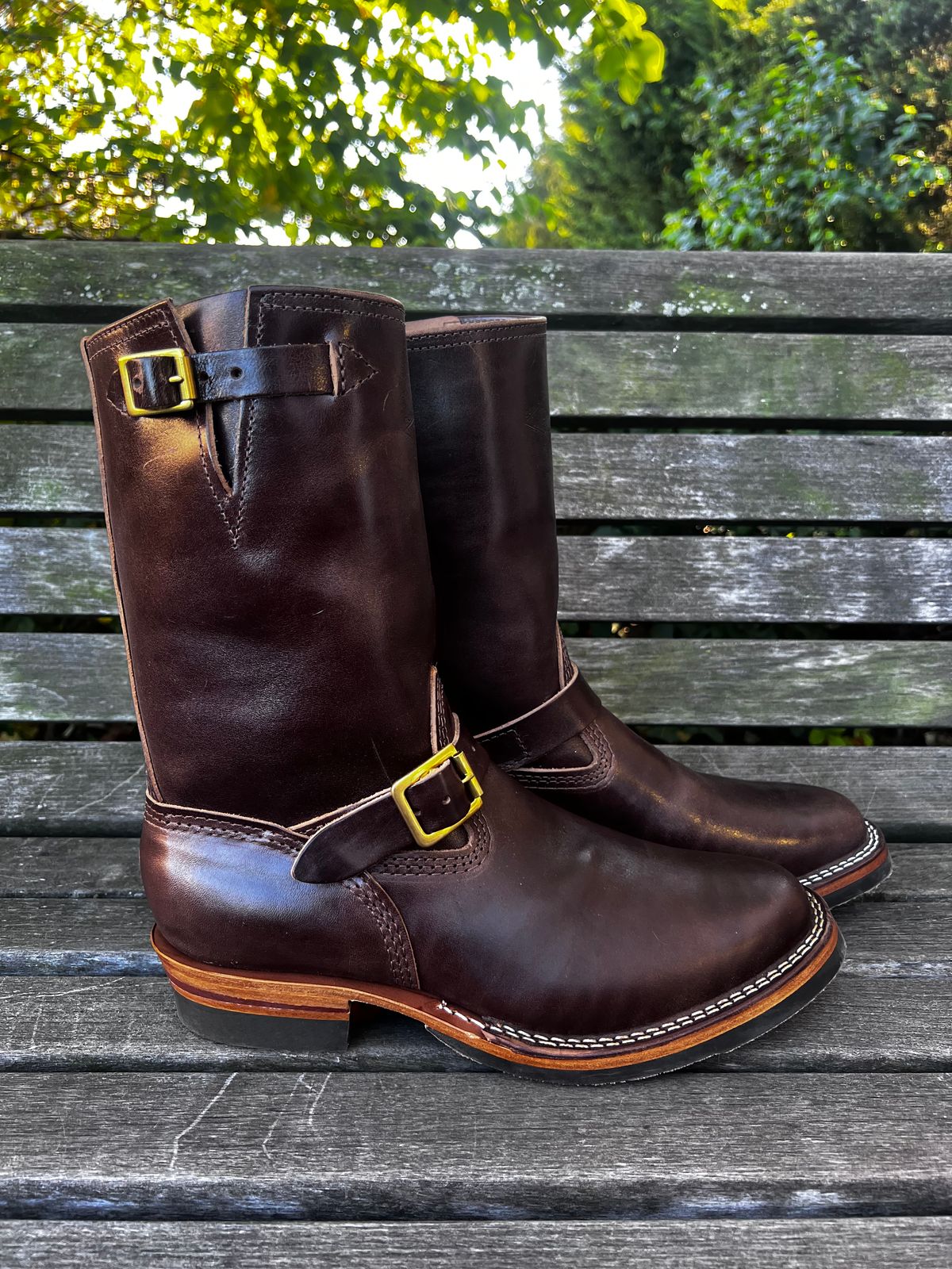 Photo by DrJohnCrunch on October 3, 2025 of the Wesco Boss Engineer Boot in Maryam Muschio Horsebutt.