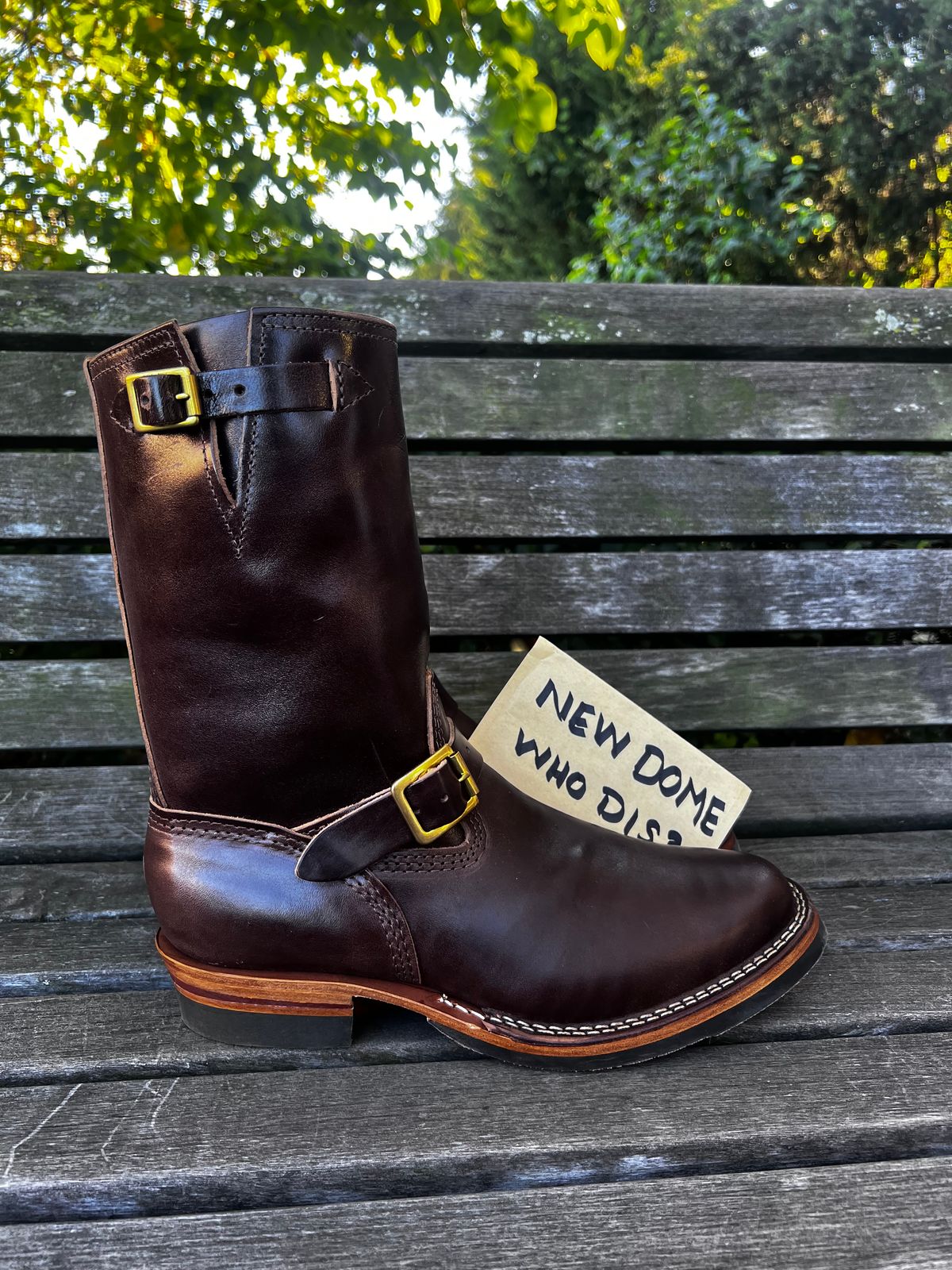 Photo by DrJohnCrunch on October 3, 2025 of the Wesco Boss Engineer Boot in Maryam Muschio Horsebutt.