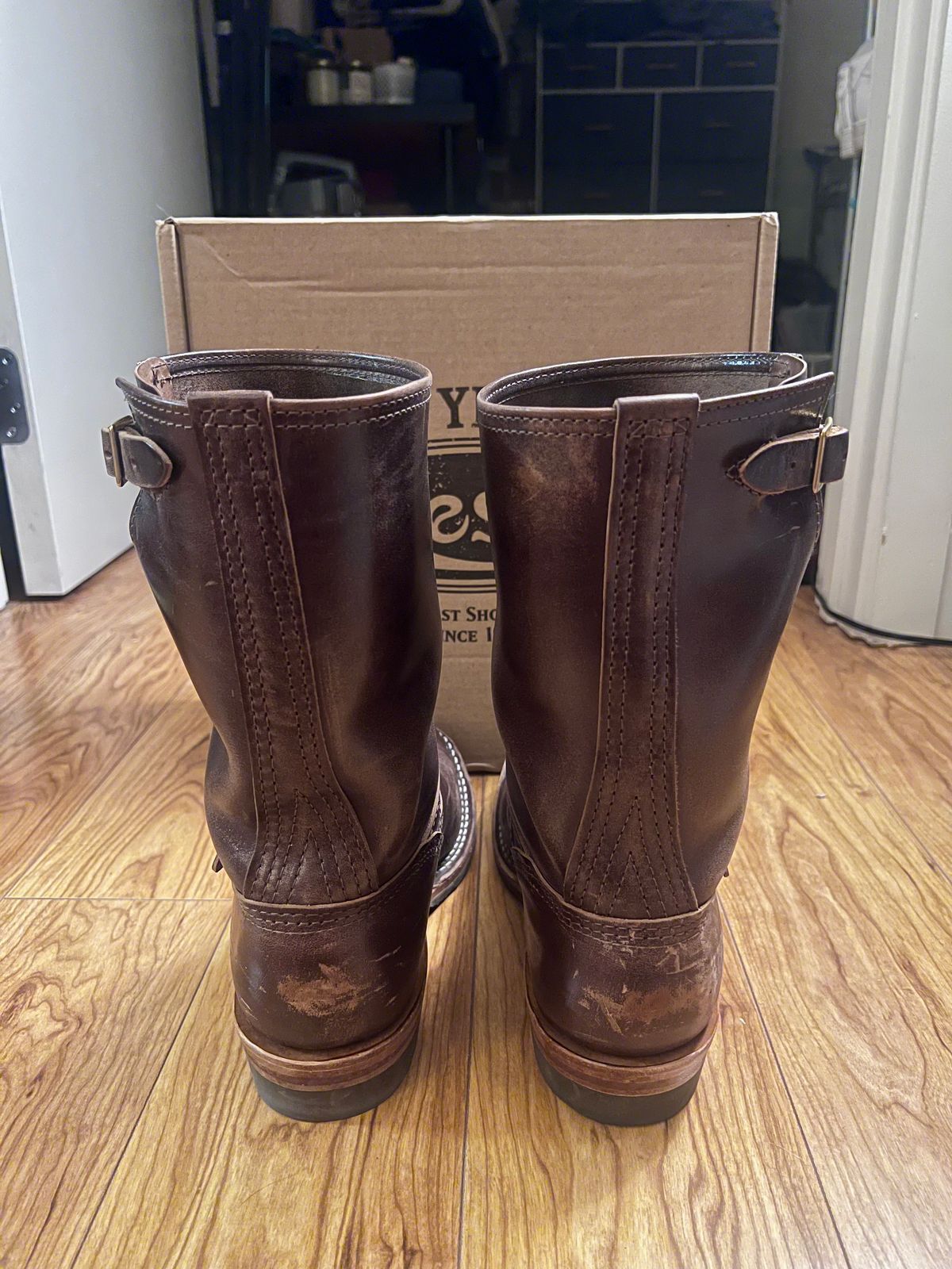 Photo by DrJohnCrunch on November 5, 2025 of the Wesco Boss Engineer Boot in Maryam Muschio Horsebutt.