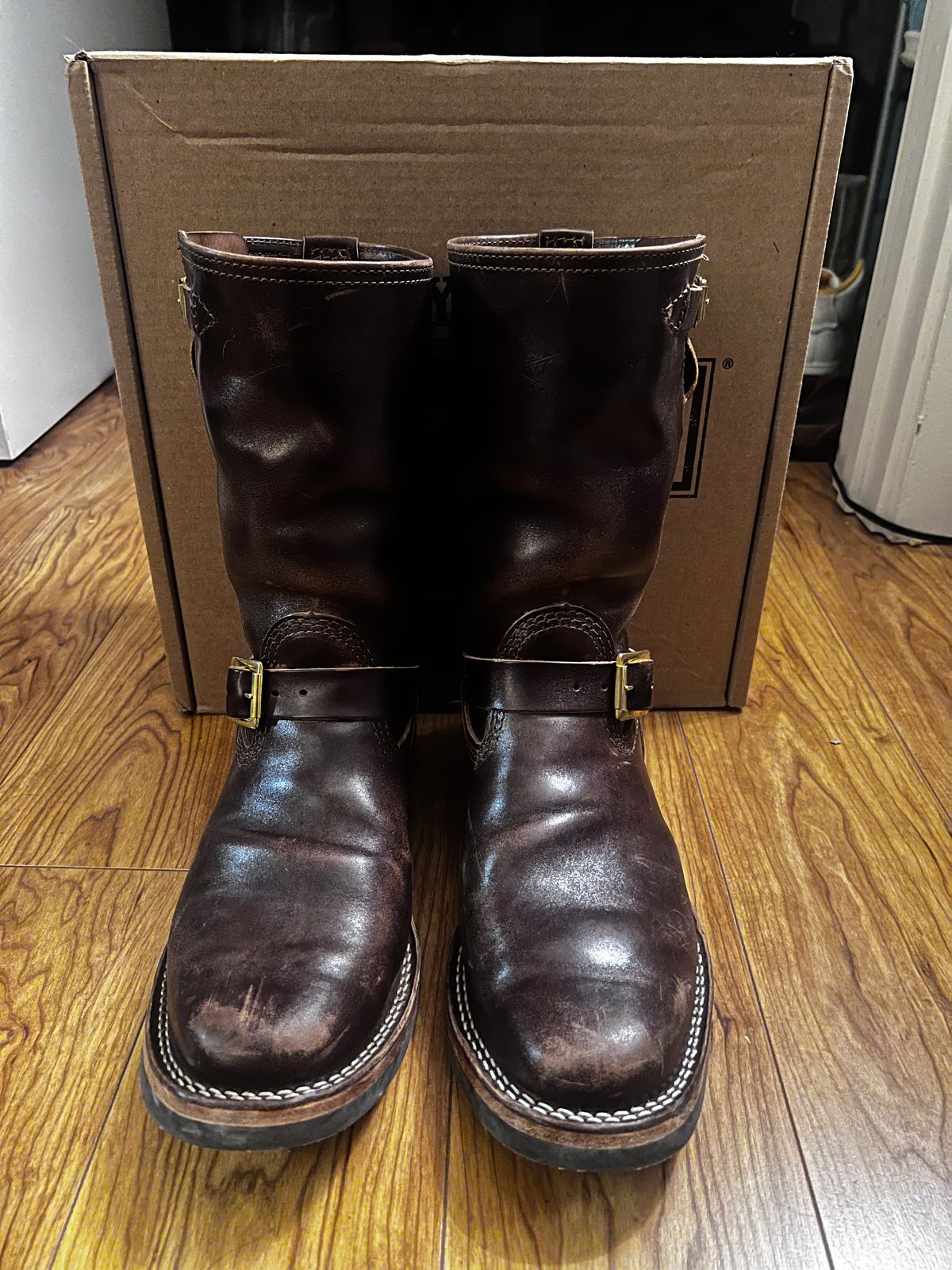 Photo by DrJohnCrunch on November 5, 2025 of the Wesco Boss Engineer Boot in Maryam Muschio Horsebutt.