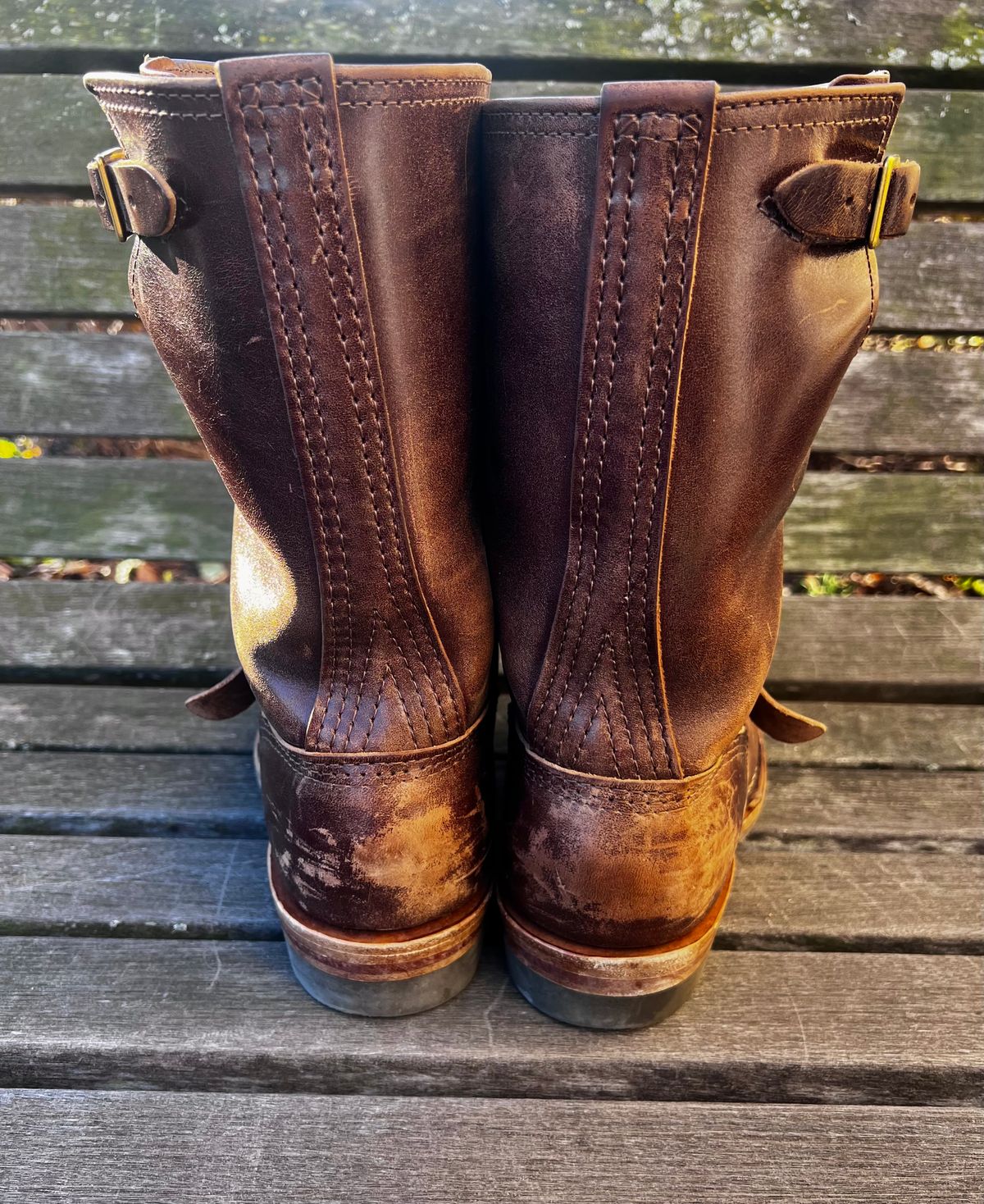 Photo by DrJohnCrunch on December 5, 2025 of the Wesco Boss Engineer Boot in Maryam Muschio Horsebutt.