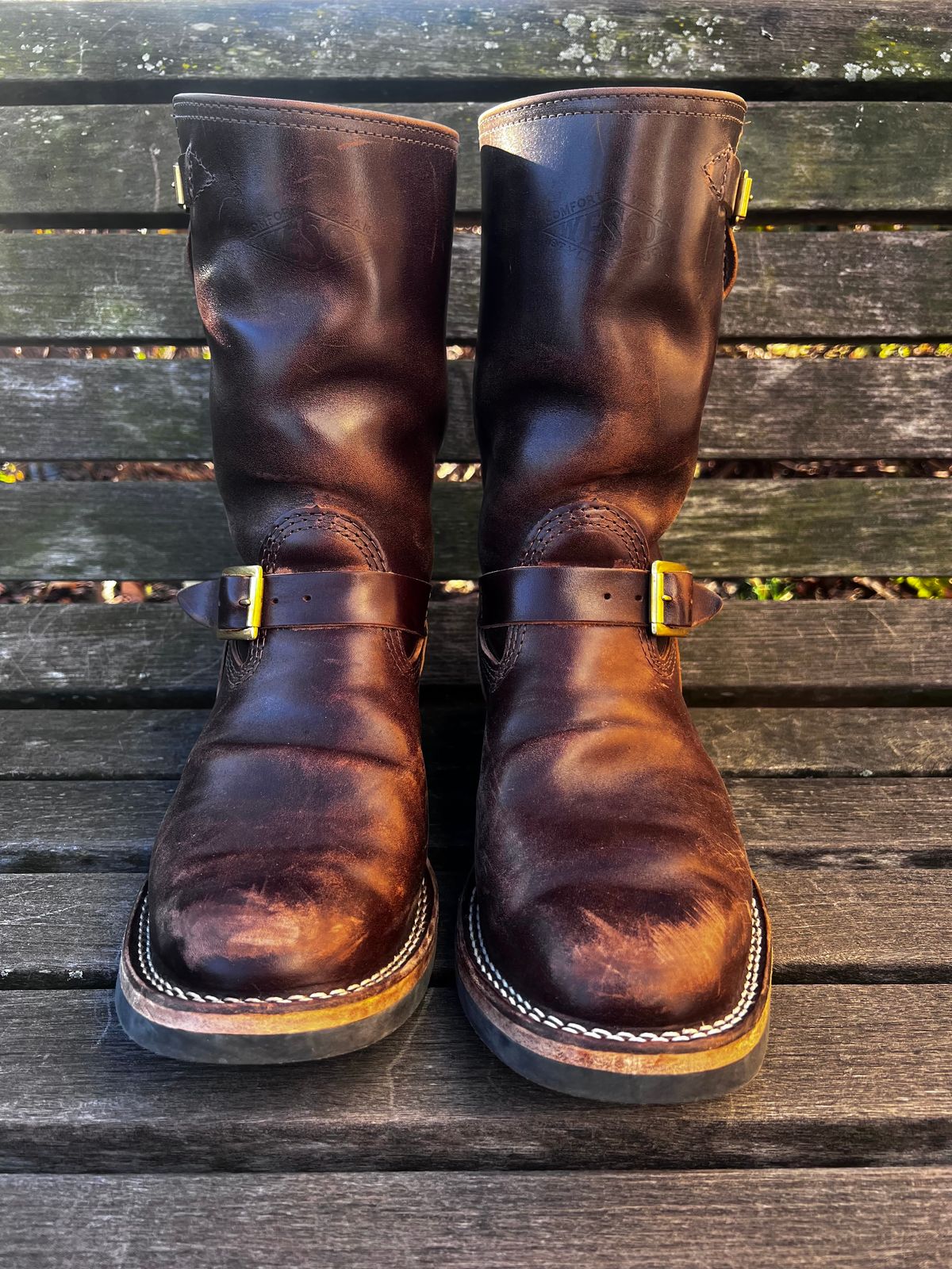 Photo by DrJohnCrunch on December 5, 2025 of the Wesco Boss Engineer Boot in Maryam Muschio Horsebutt.