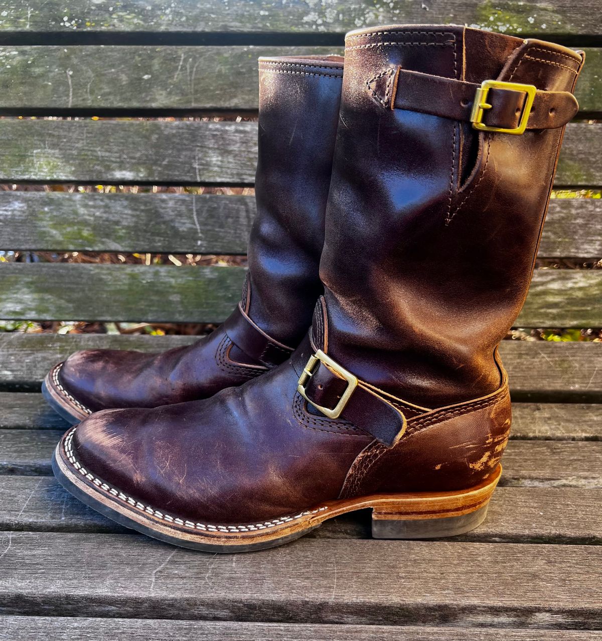 Photo by DrJohnCrunch on December 5, 2025 of the Wesco Boss Engineer Boot in Maryam Muschio Horsebutt.