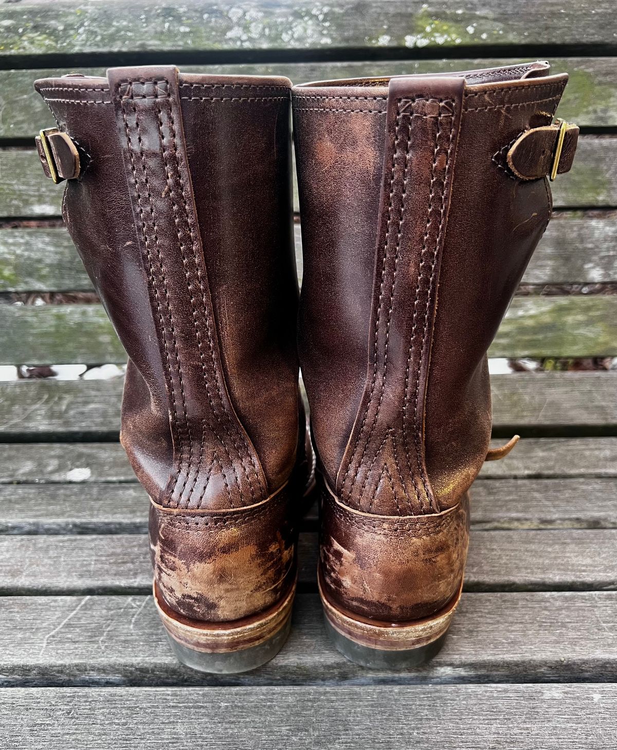 Photo by DrJohnCrunch on January 4, 2026 of the Wesco Boss Engineer Boot in Maryam Muschio Horsebutt.