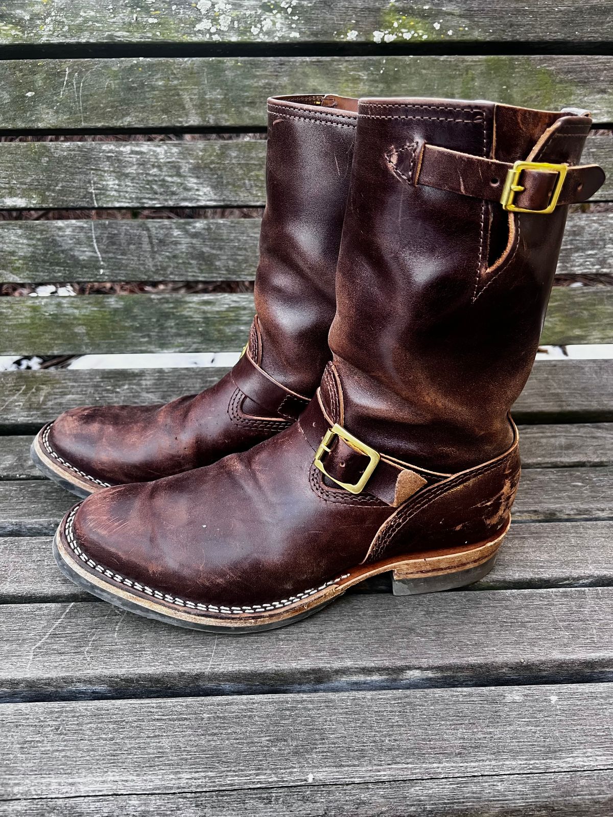 Photo by DrJohnCrunch on January 4, 2026 of the Wesco Boss Engineer Boot in Maryam Muschio Horsebutt.