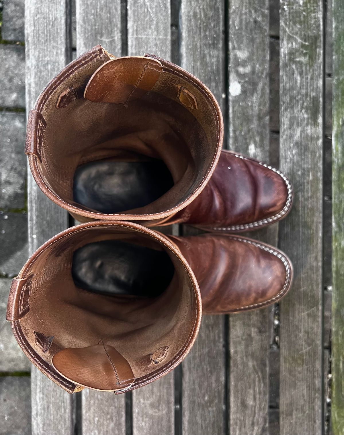 Photo by DrJohnCrunch on January 4, 2026 of the Wesco Boss Engineer Boot in Maryam Muschio Horsebutt.