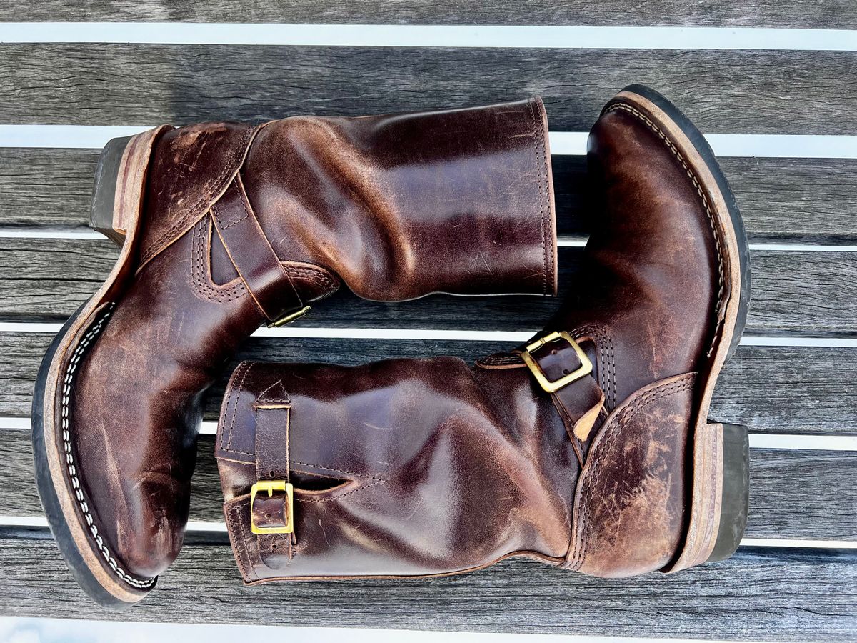 Photo by DrJohnCrunch on February 1, 2026 of the Wesco Boss Engineer Boot in Maryam Muschio Horsebutt.