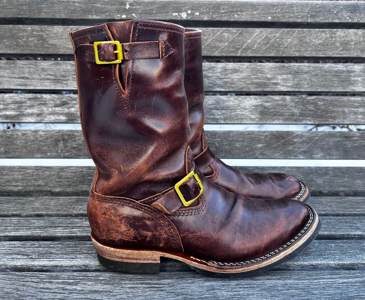 Photo by DrJohnCrunch on February 1, 2026 of the Wesco Boss Engineer Boot in Maryam Muschio Horsebutt.