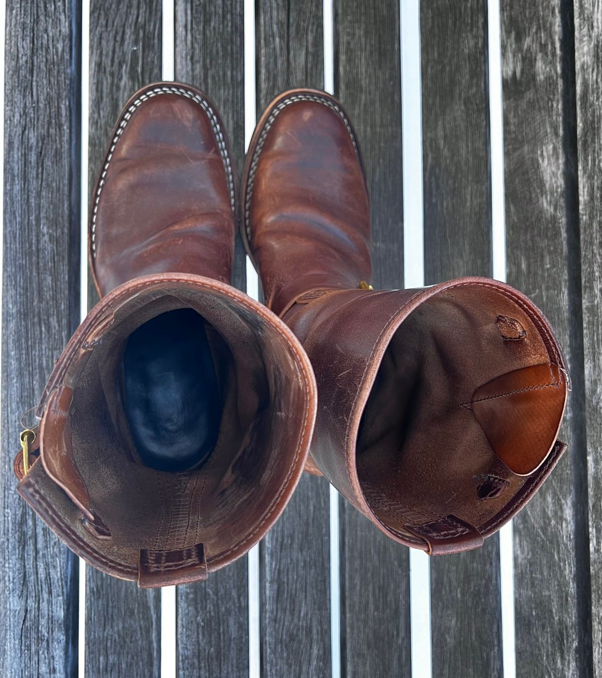 Photo by DrJohnCrunch on February 1, 2026 of the Wesco Boss Engineer Boot in Maryam Muschio Horsebutt.