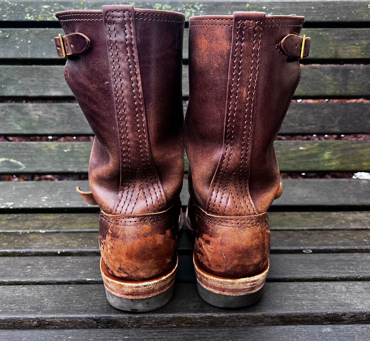 Photo by DrJohnCrunch on March 5, 2026 of the Wesco Boss Engineer Boot in Maryam Muschio Horsebutt.