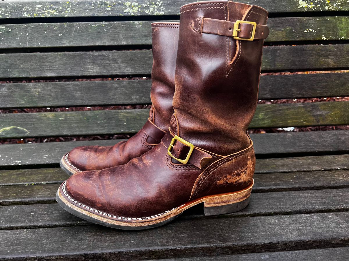 Photo by DrJohnCrunch on March 5, 2026 of the Wesco Boss Engineer Boot in Maryam Muschio Horsebutt.