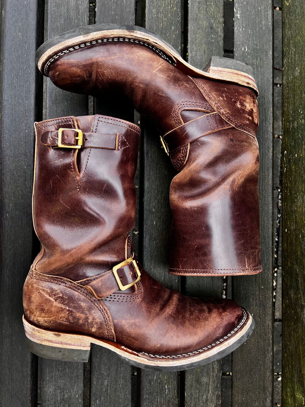 Photo by DrJohnCrunch on March 5, 2026 of the Wesco Boss Engineer Boot in Maryam Muschio Horsebutt.