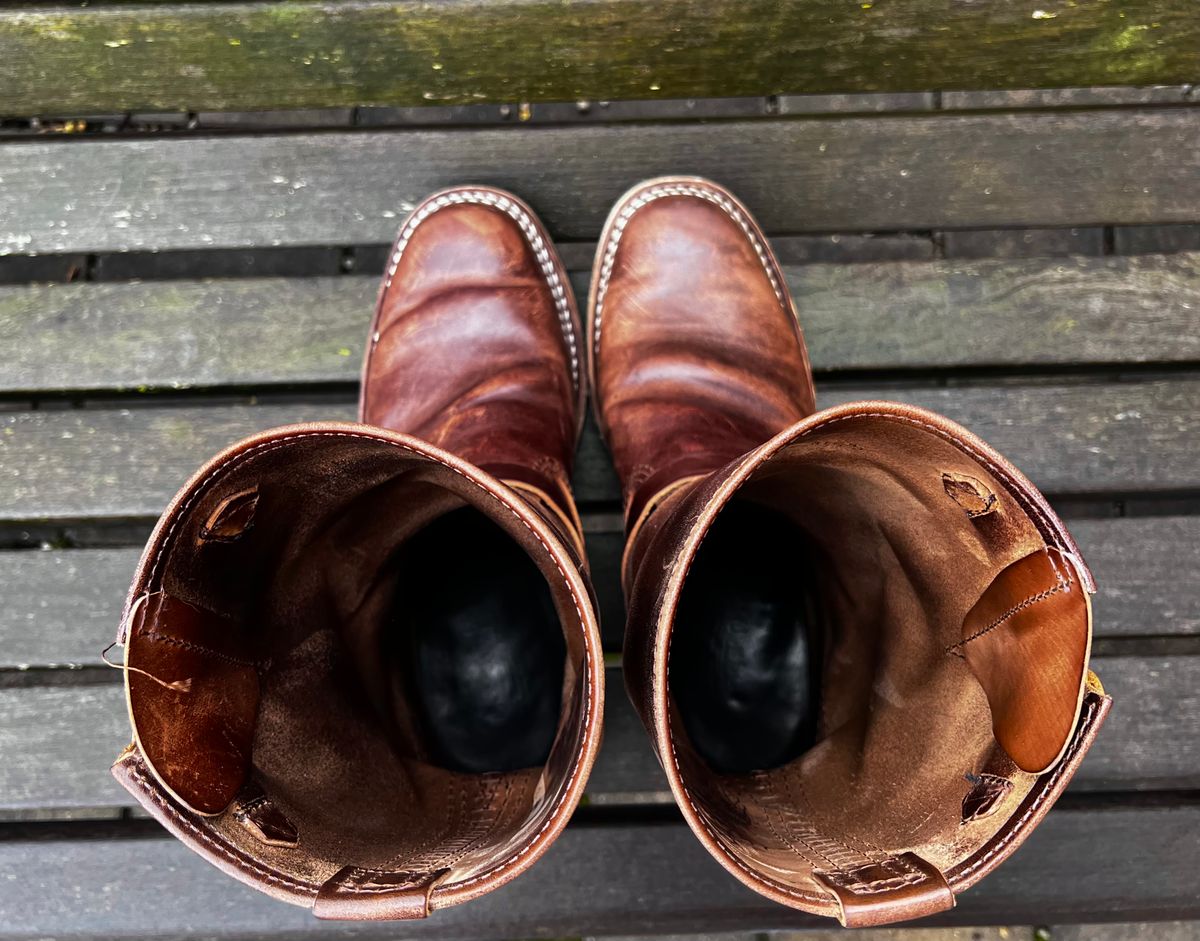 Photo by DrJohnCrunch on March 5, 2026 of the Wesco Boss Engineer Boot in Maryam Muschio Horsebutt.