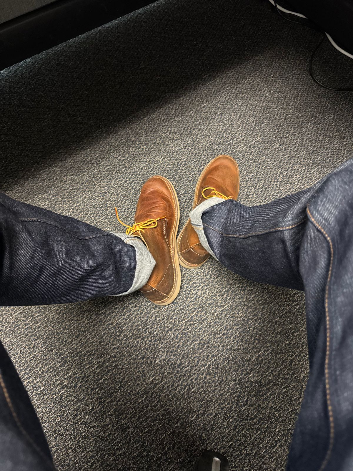 Photo by fancyfootwork15 on August 4, 2025 of the Red Wing Weekender Chukka in S.B. Foot Copper Rough and Tough.