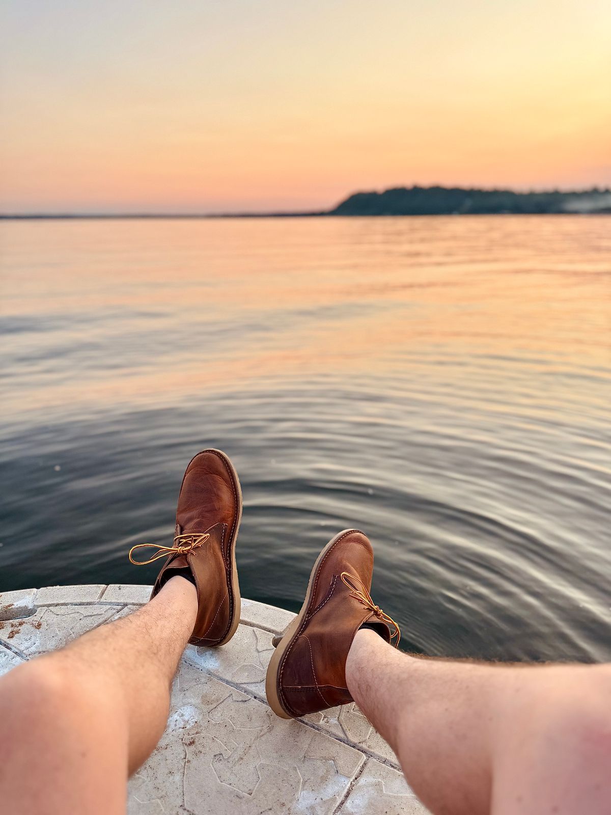 Photo by fancyfootwork15 on July 20, 2025 of the Red Wing Weekender Chukka in S.B. Foot Copper Rough and Tough.