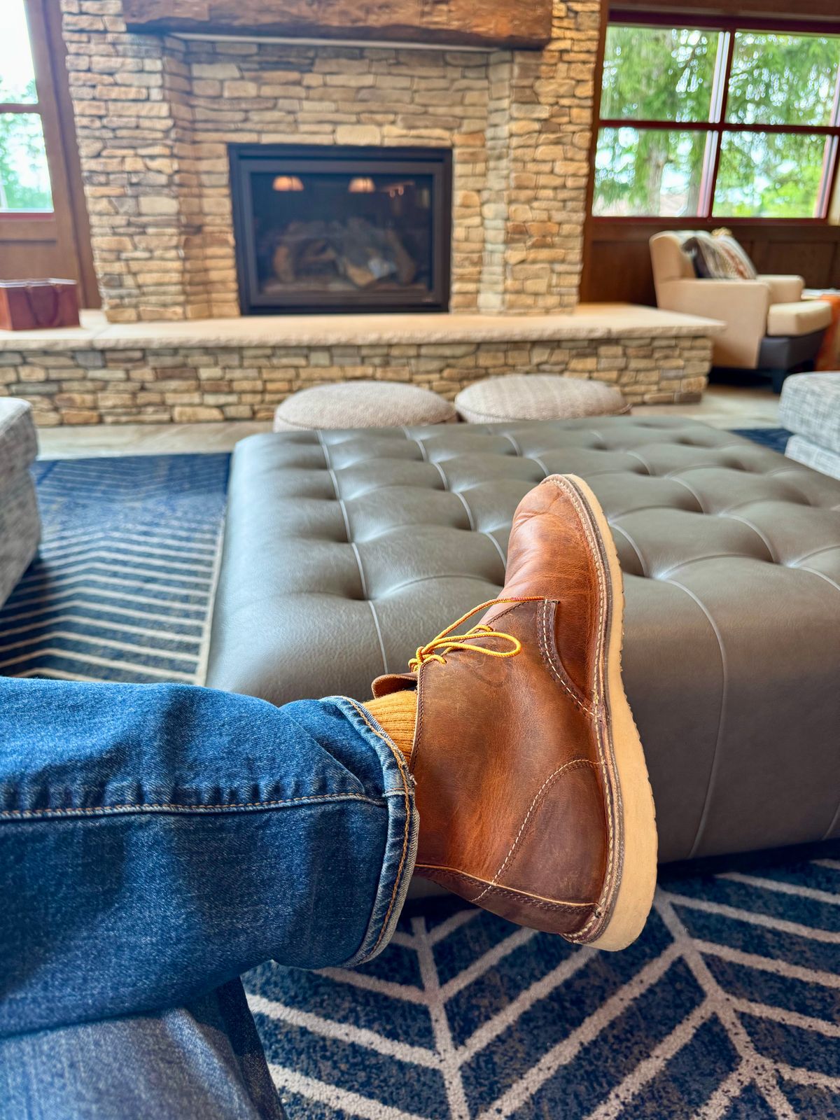 Photo by fancyfootwork15 on July 18, 2025 of the Red Wing Weekender Chukka in S.B. Foot Copper Rough and Tough.