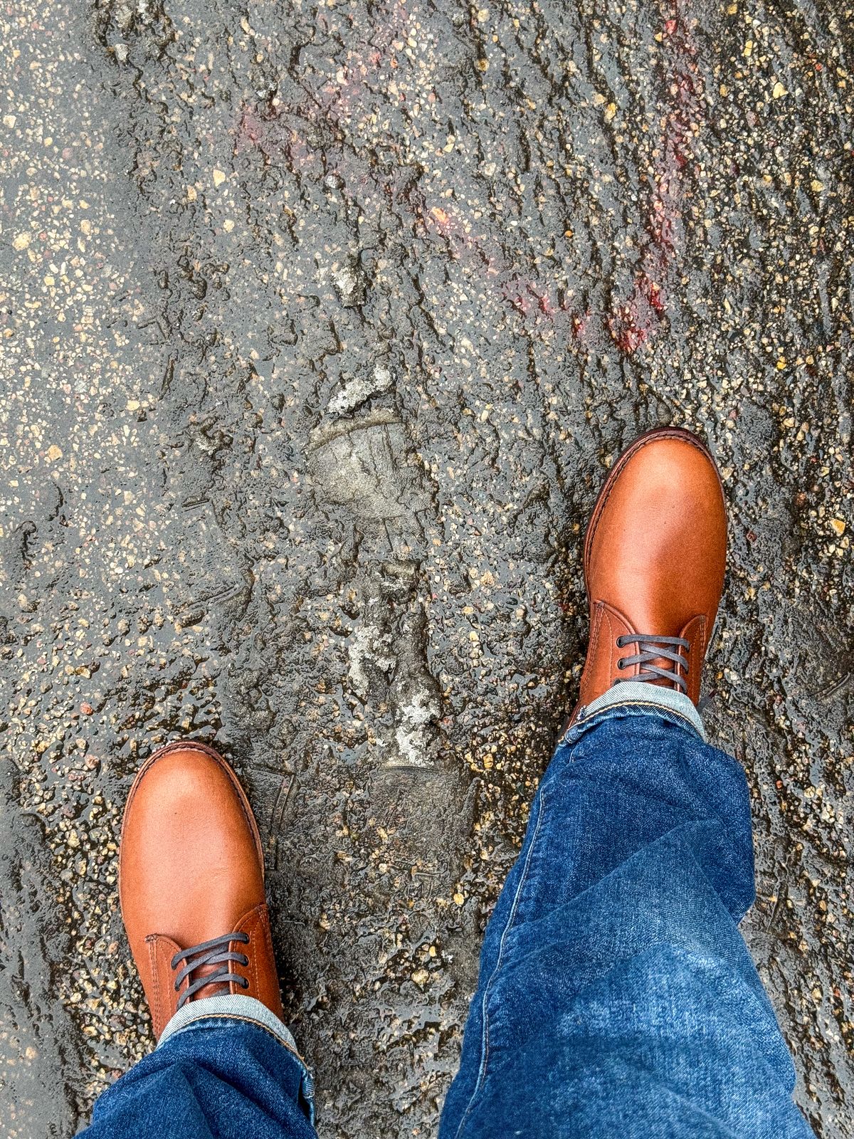 Photo by fancyfootwork15 on December 15, 2024 of the Red Wing Sheldon in S.B. Foot Teak Featherstone.