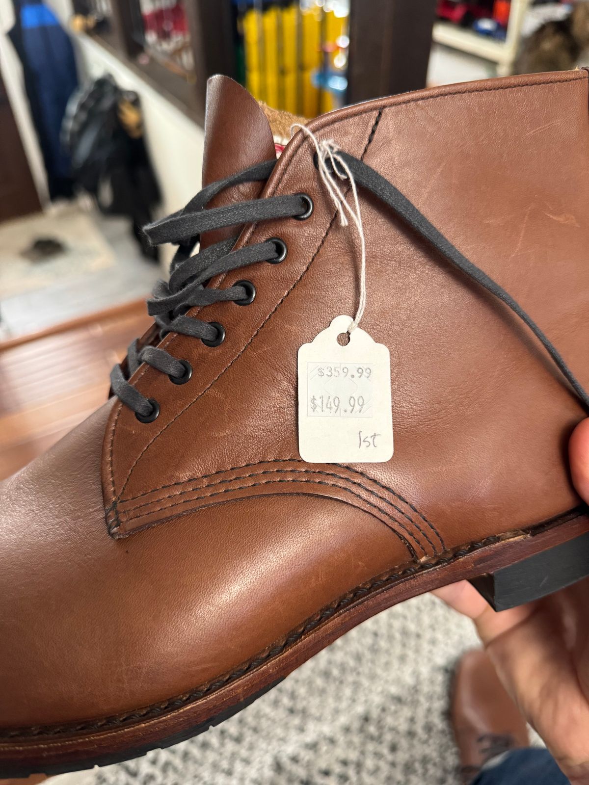 Photo by fancyfootwork15 on December 13, 2024 of the Red Wing Sheldon in S.B. Foot Teak Featherstone.