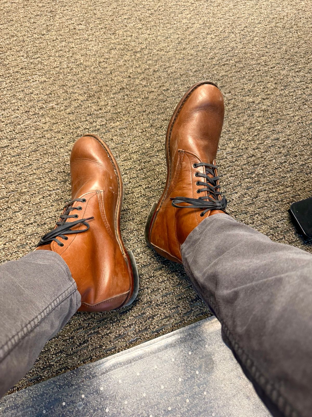 Photo by fancyfootwork15 on March 11, 2026 of the Red Wing Sheldon in S.B. Foot Teak Featherstone.