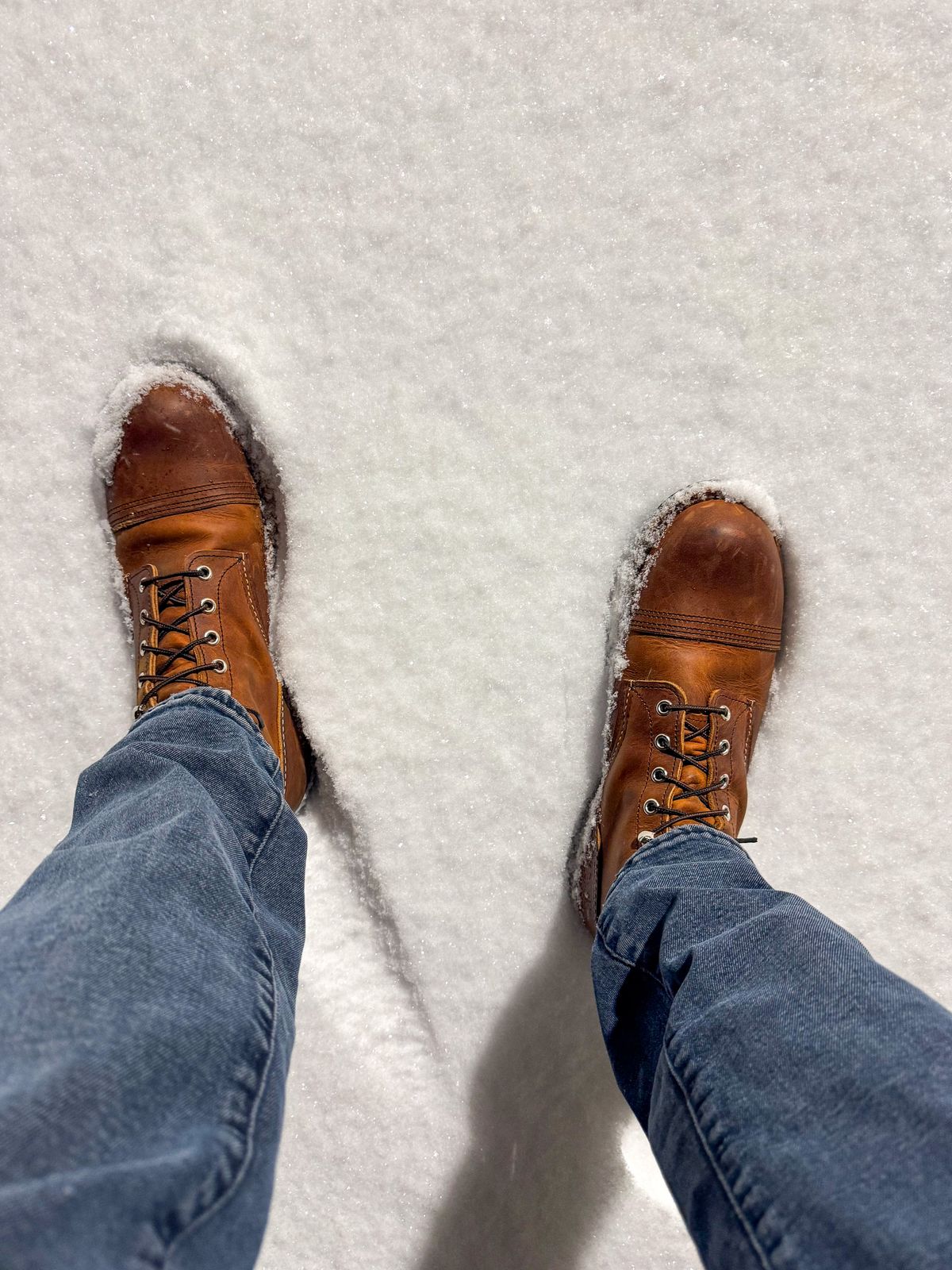 Photo by fancyfootwork15 on December 19, 2024 of the Red Wing Iron Ranger in S.B. Foot Copper Rough and Tough.