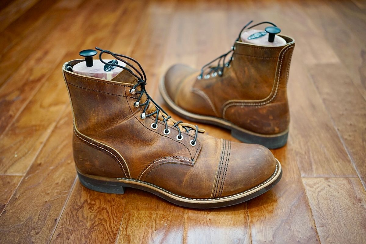 Photo by fancyfootwork15 on January 1, 2025 of the Red Wing Iron Ranger in S.B. Foot Copper Rough and Tough.