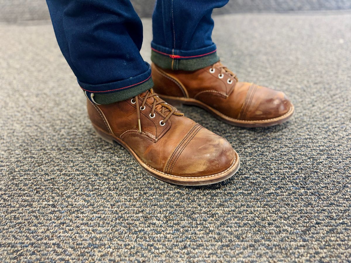 Photo by fancyfootwork15 on February 24, 2026 of the Red Wing Iron Ranger in S.B. Foot Copper Rough and Tough.