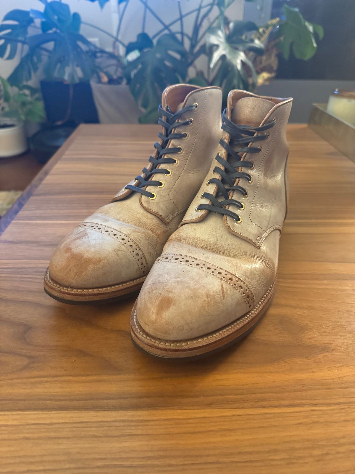 Photo by fogbreaker on January 8, 2025 of the Grant Stone Garrison Boot in Conceria Walpier Ghost Buttero.