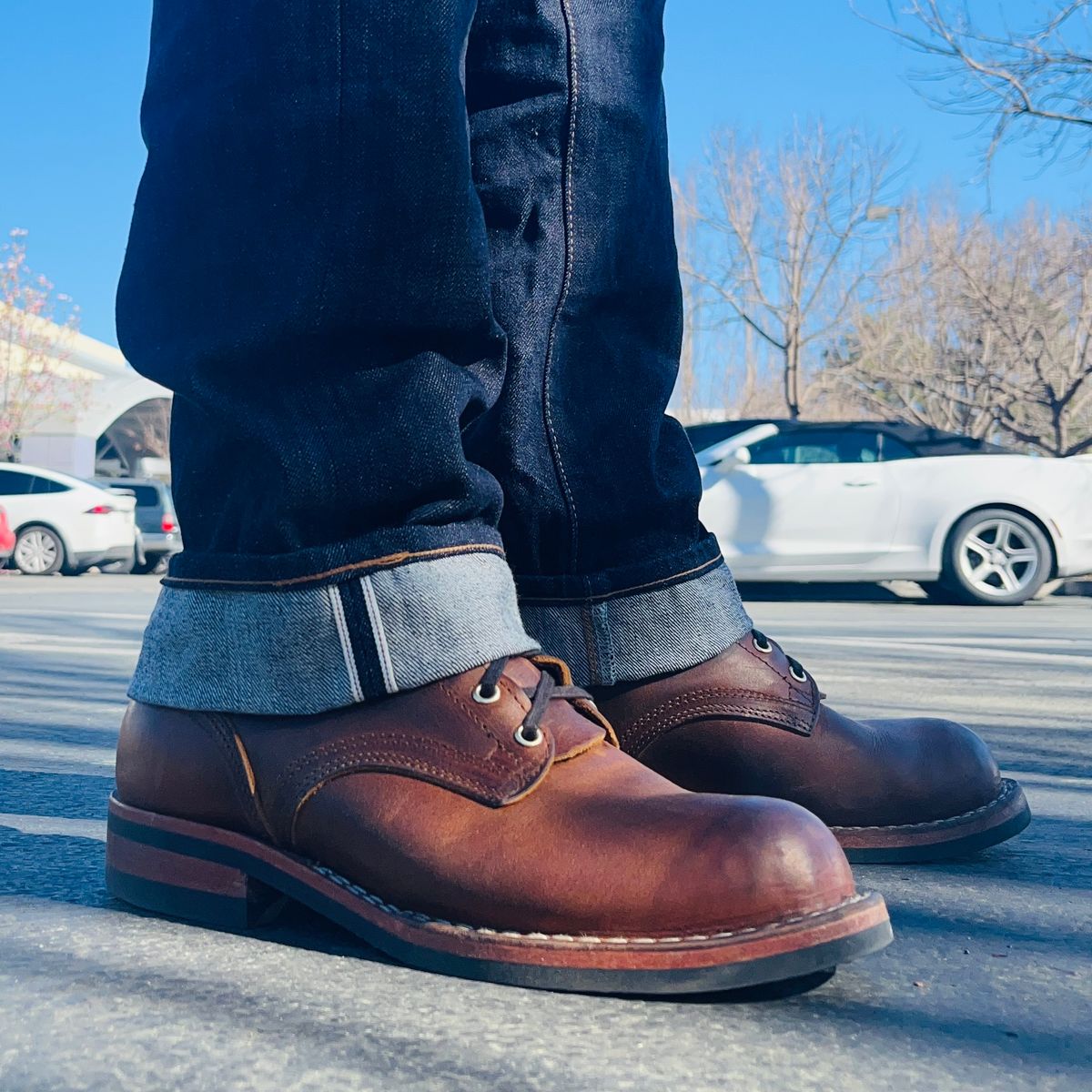 Photo by vitomule on March 14, 2024 of the Nicks Falcon in Horween Orange Predator.