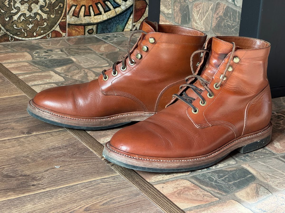 Photo by tak_rain on March 21, 2026 of the Grant Stone Diesel Boot in Badalassi Carlo Saddle Tan Minerva.