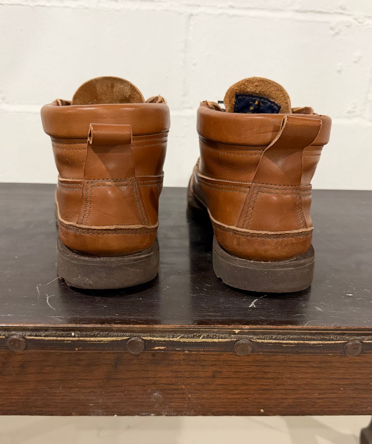 Photo by Chainstitch_1893 on April 4, 2026 of the Russell Moccasin Co. Traveling Sportsman in Tanneries Haas Tan French Veal.