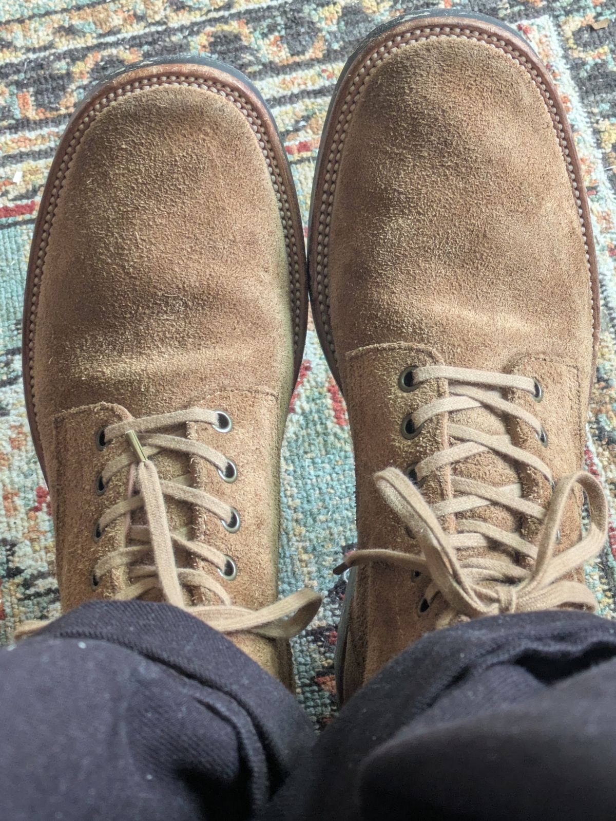 Photo by jonok228 on July 5, 2026 of the Quan Shoemaker Escape Boots in Brown Reverse Cowhide.