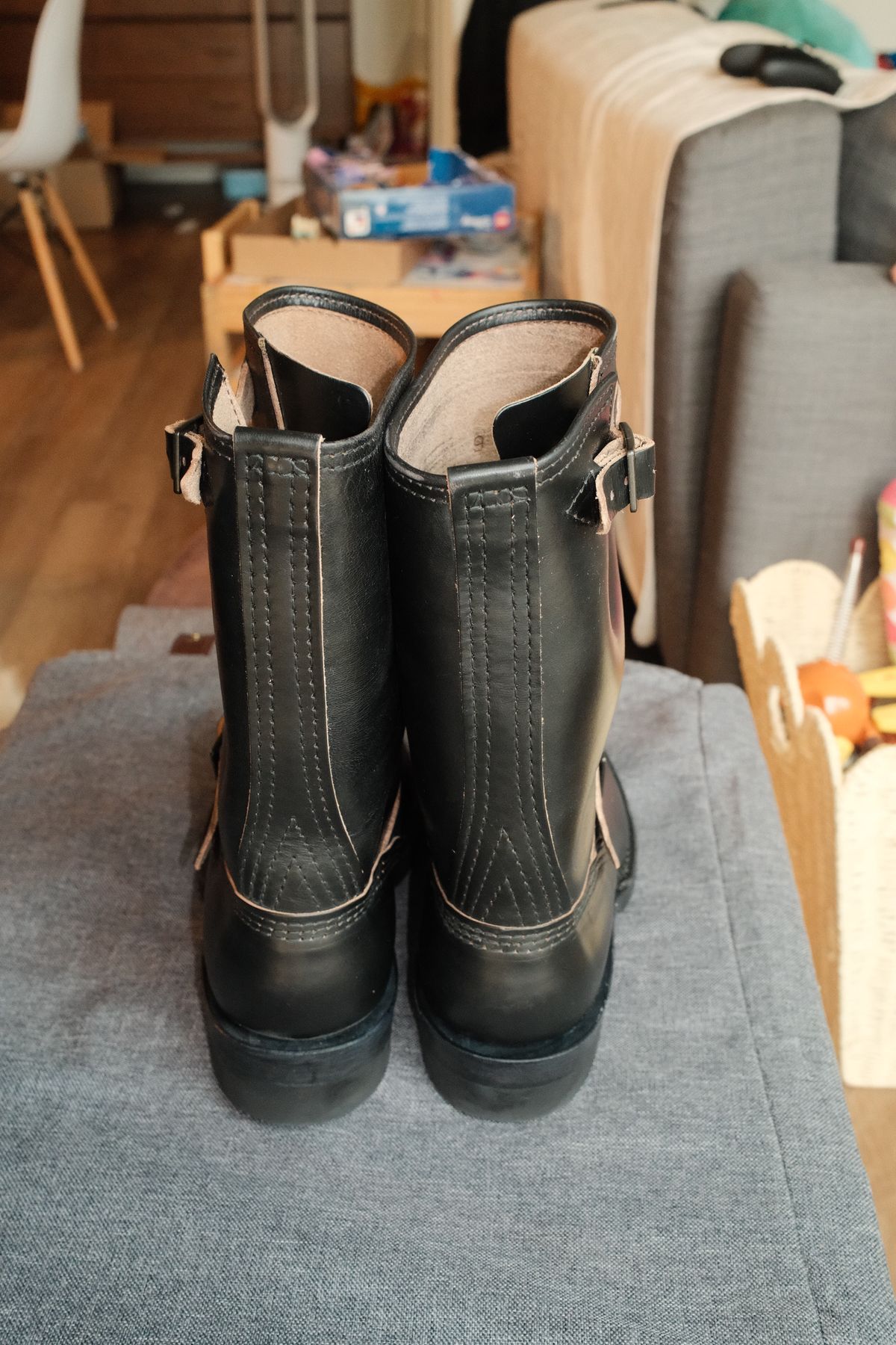 Photo by chris8leal on December 24, 2025 of the Wesco Mister Lou in Horween Black Chromexcel Horsehide.