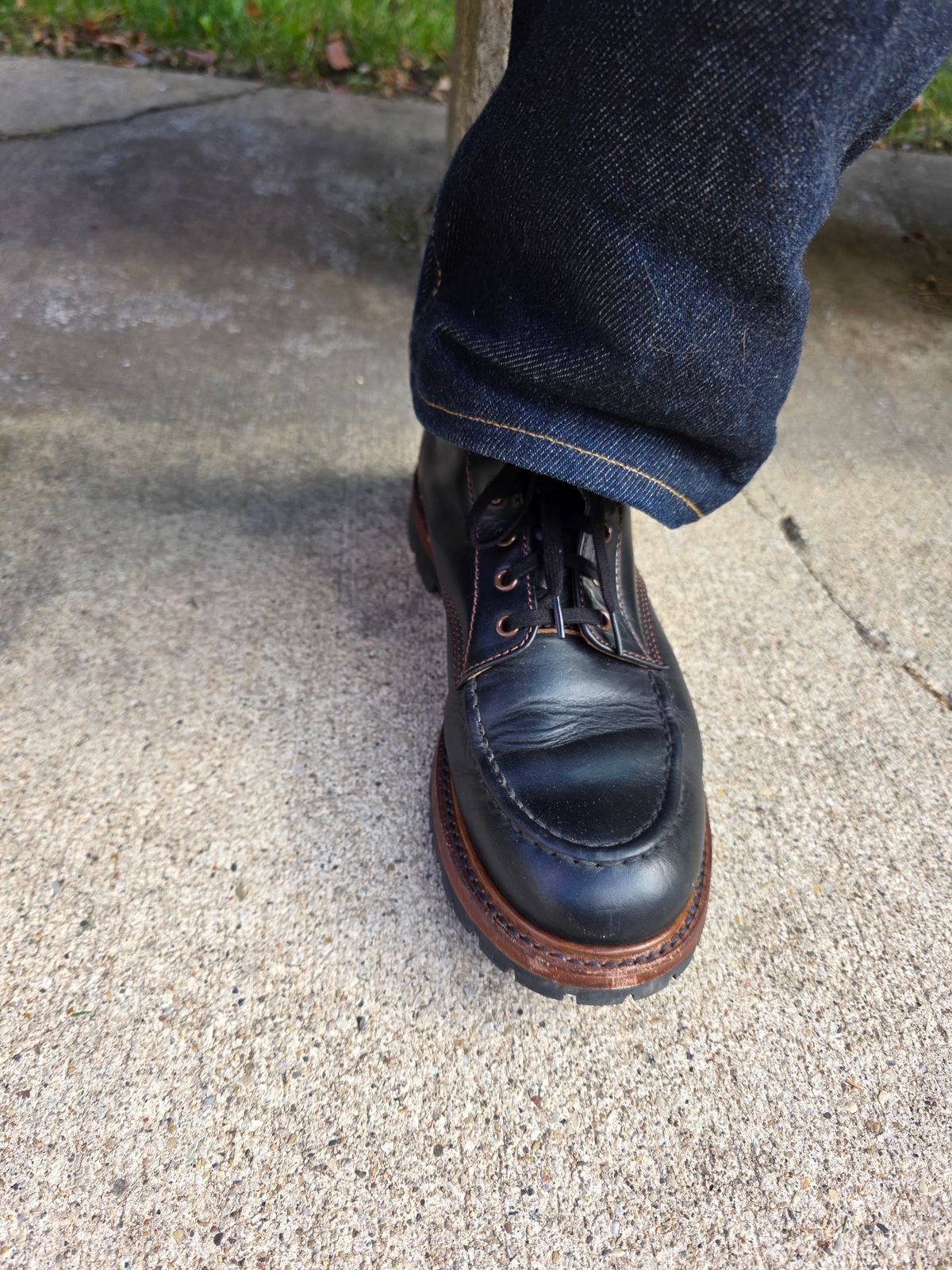 Photo by chris8leal on October 28, 2025 of the John Lofgren Chapman Boots in Horween Black Chromexcel.