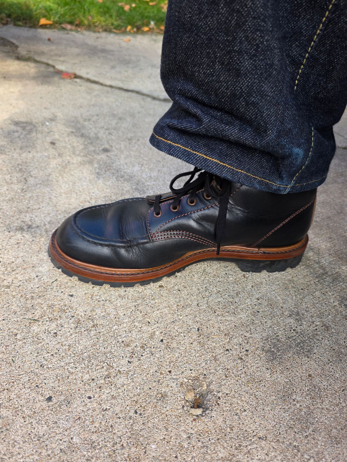 Photo by chris8leal on October 28, 2025 of the John Lofgren Chapman Boots in Horween Black Chromexcel.