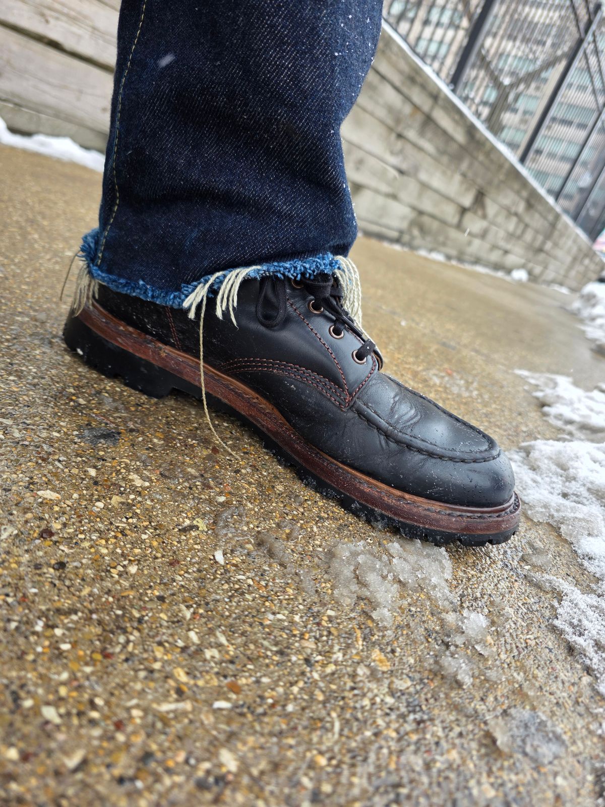 Photo by chris8leal on December 3, 2025 of the John Lofgren Chapman Boots in Horween Black Chromexcel.