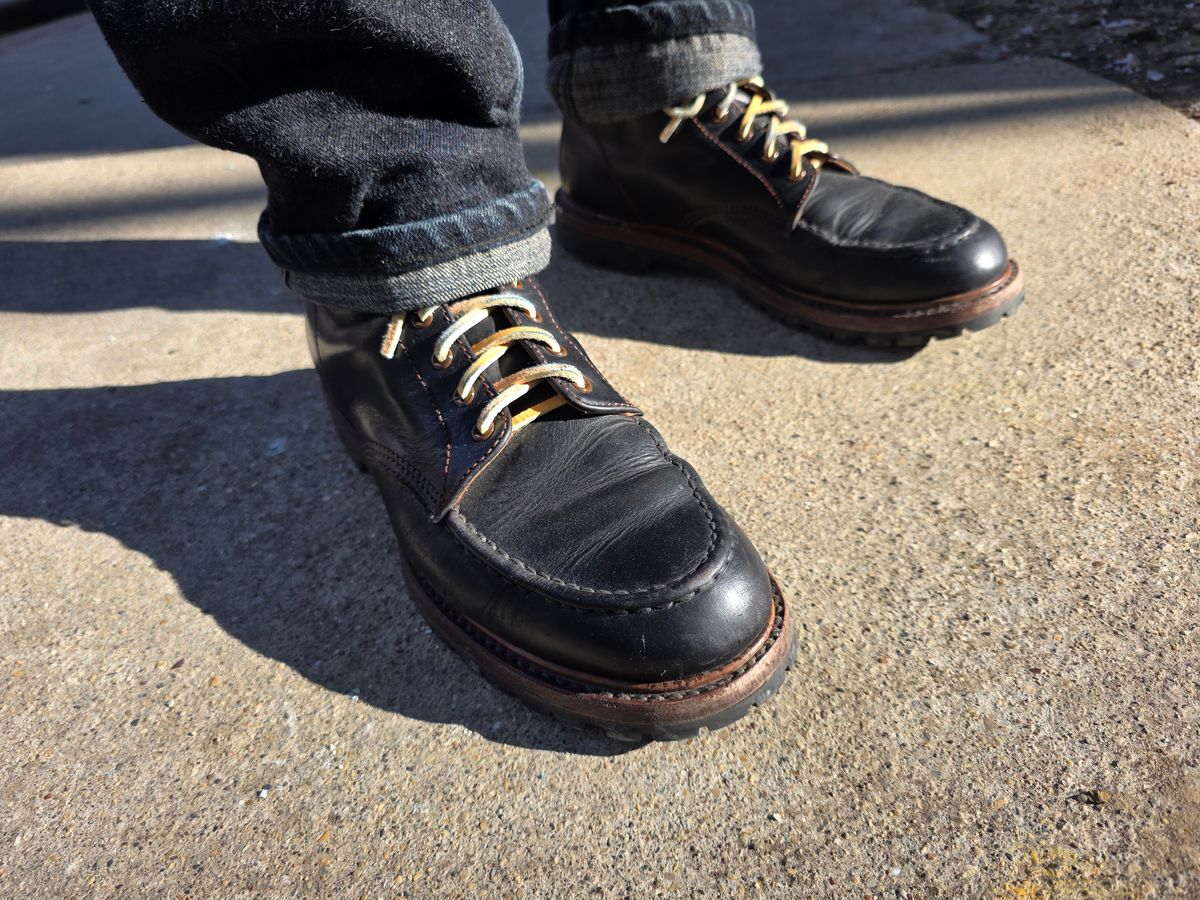 Photo by chris8leal on January 2, 2026 of the John Lofgren Chapman Boots in Horween Black Chromexcel.