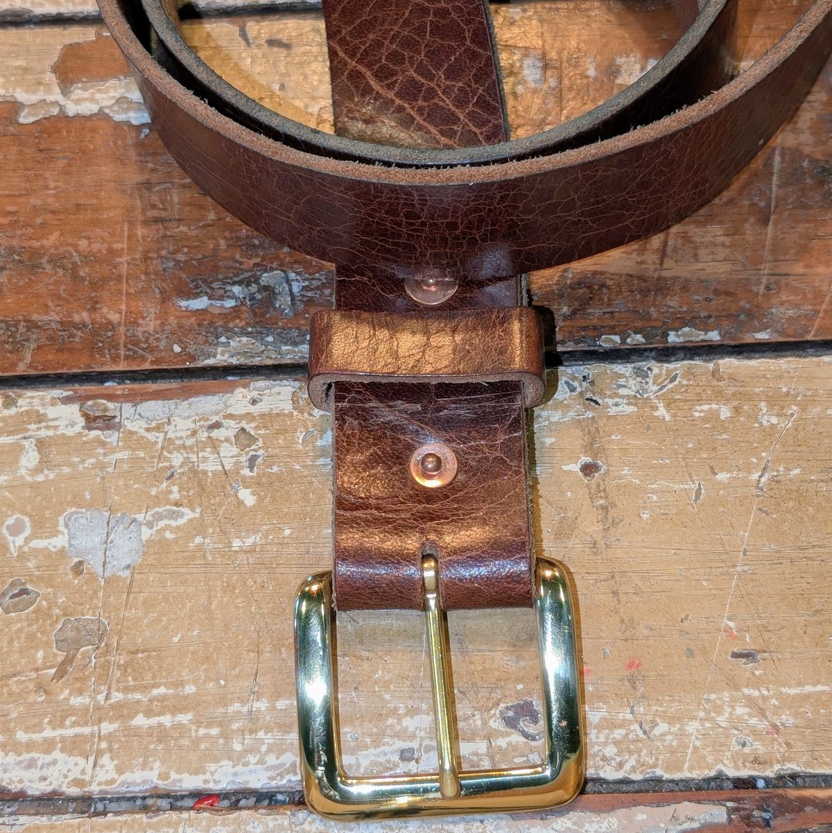 Photo by ZelieDad on February 2, 2026 of the Solati Handcrafts Buffalo Belt in Vintage Tan Buffalo.