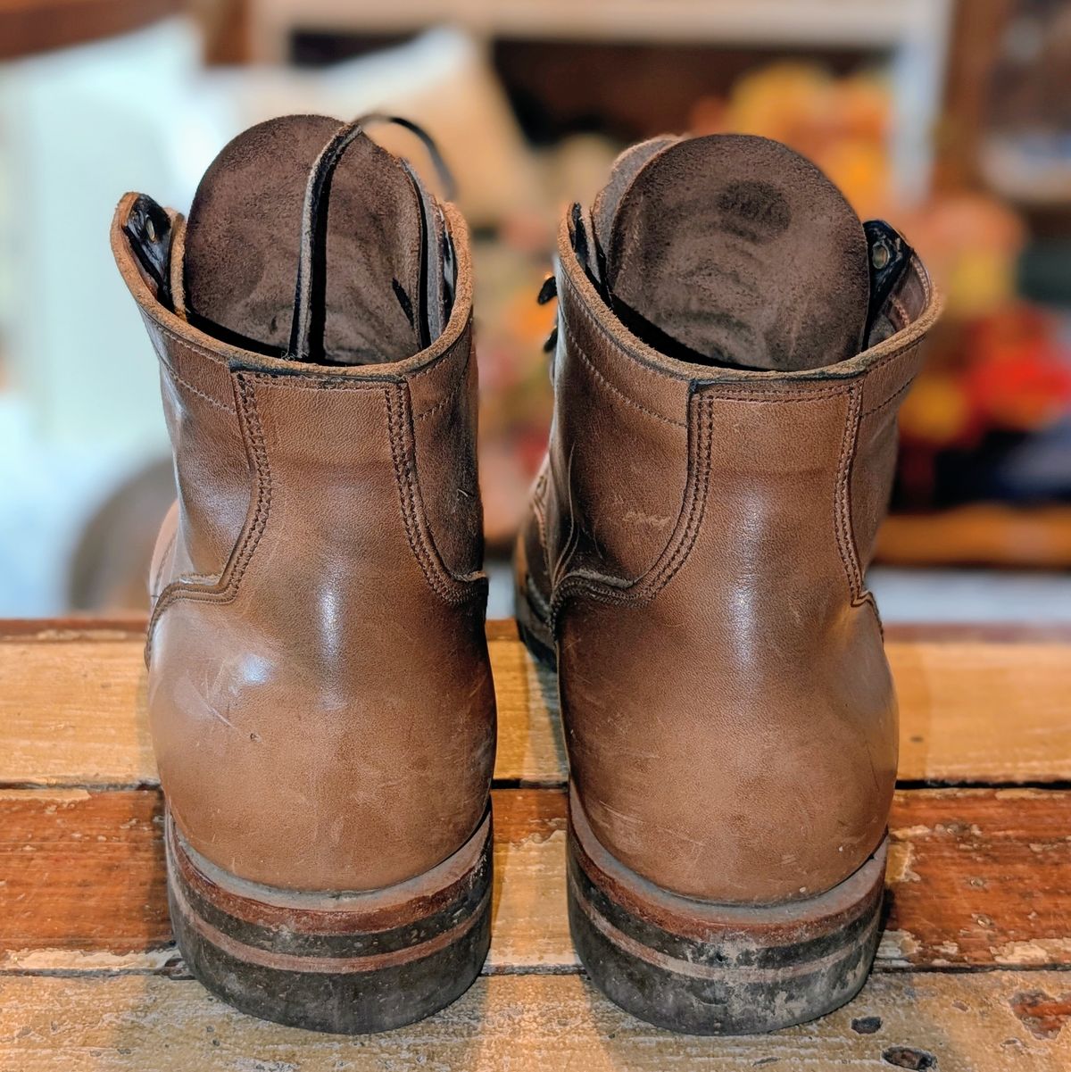 Photo by ZelieDad on November 1, 2025 of the Oak Street Bootmakers Storm Boot in Horween Natural Chromexcel.