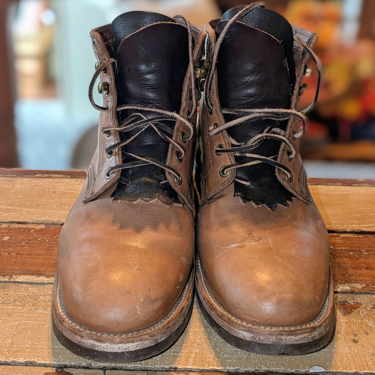 Photo by ZelieDad on November 1, 2025 of the Oak Street Bootmakers Storm Boot in Horween Natural Chromexcel.
