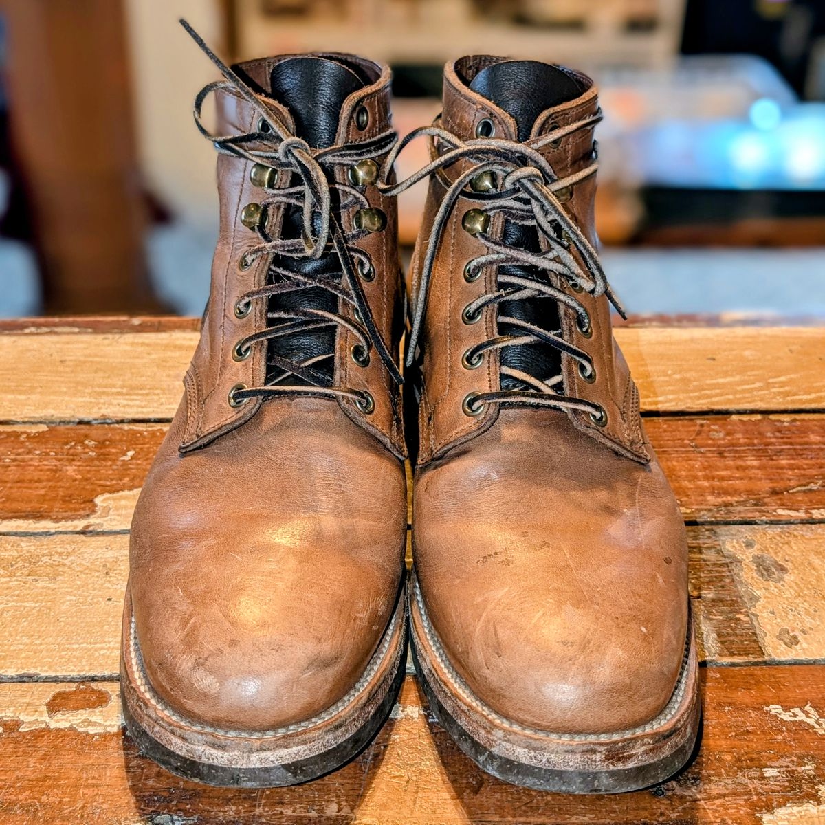 Photo by ZelieDad on November 30, 2025 of the Oak Street Bootmakers Storm Boot in Horween Natural Chromexcel.