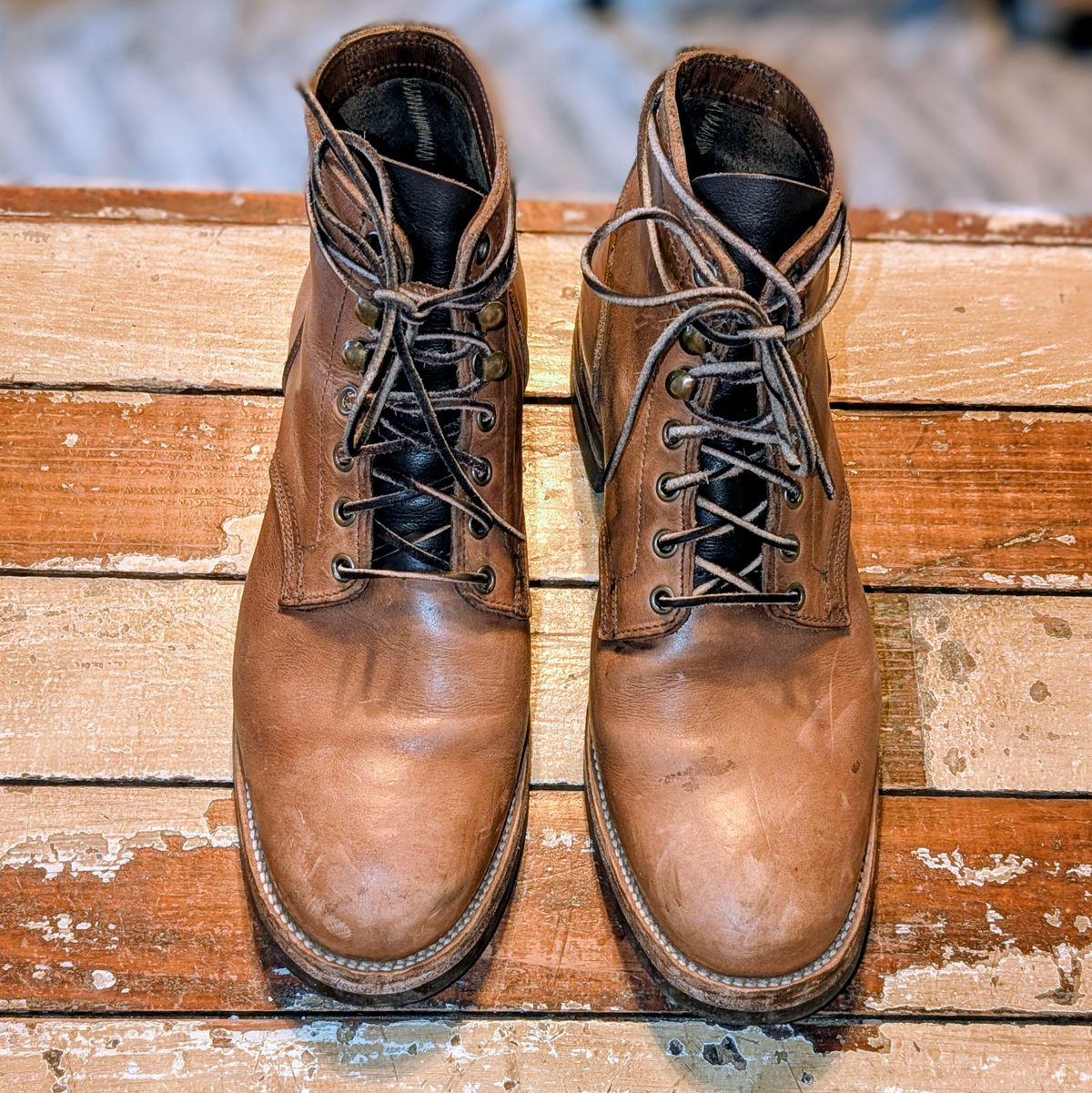 Photo by ZelieDad on November 30, 2025 of the Oak Street Bootmakers Storm Boot in Horween Natural Chromexcel.