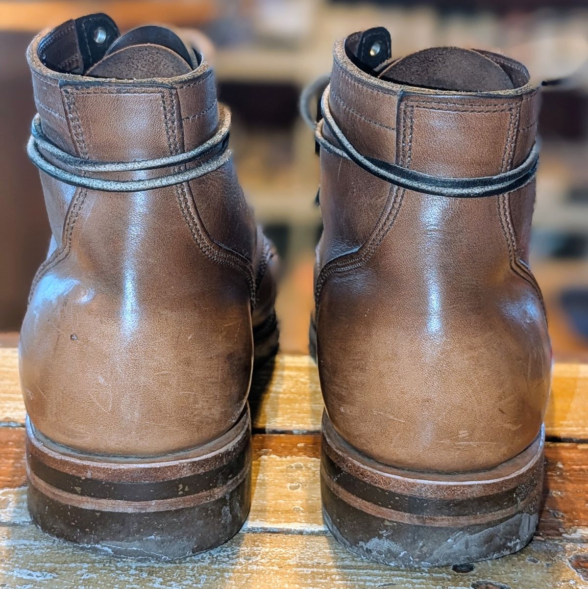 Photo by ZelieDad on January 2, 2026 of the Oak Street Bootmakers Storm Boot in Horween Natural Chromexcel.