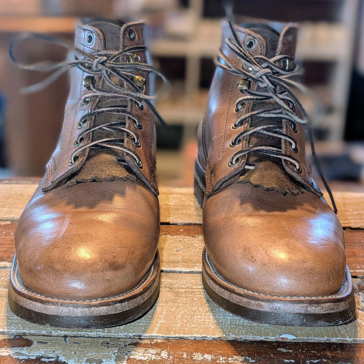 Photo by ZelieDad on January 2, 2026 of the Oak Street Bootmakers Storm Boot in Horween Natural Chromexcel.
