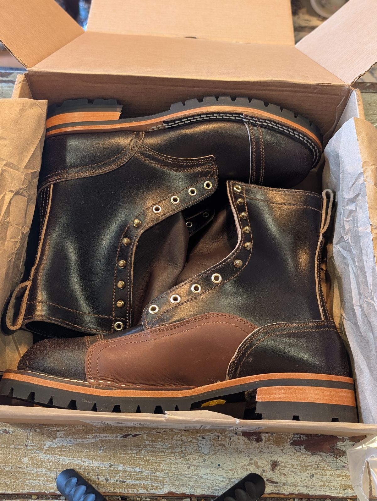 Photo by ZelieDad on May 9, 2026 of the Nicks x Rose Anvil ND1 in Horween Brown Waxed Flesh & Seidel 1964 Brown.