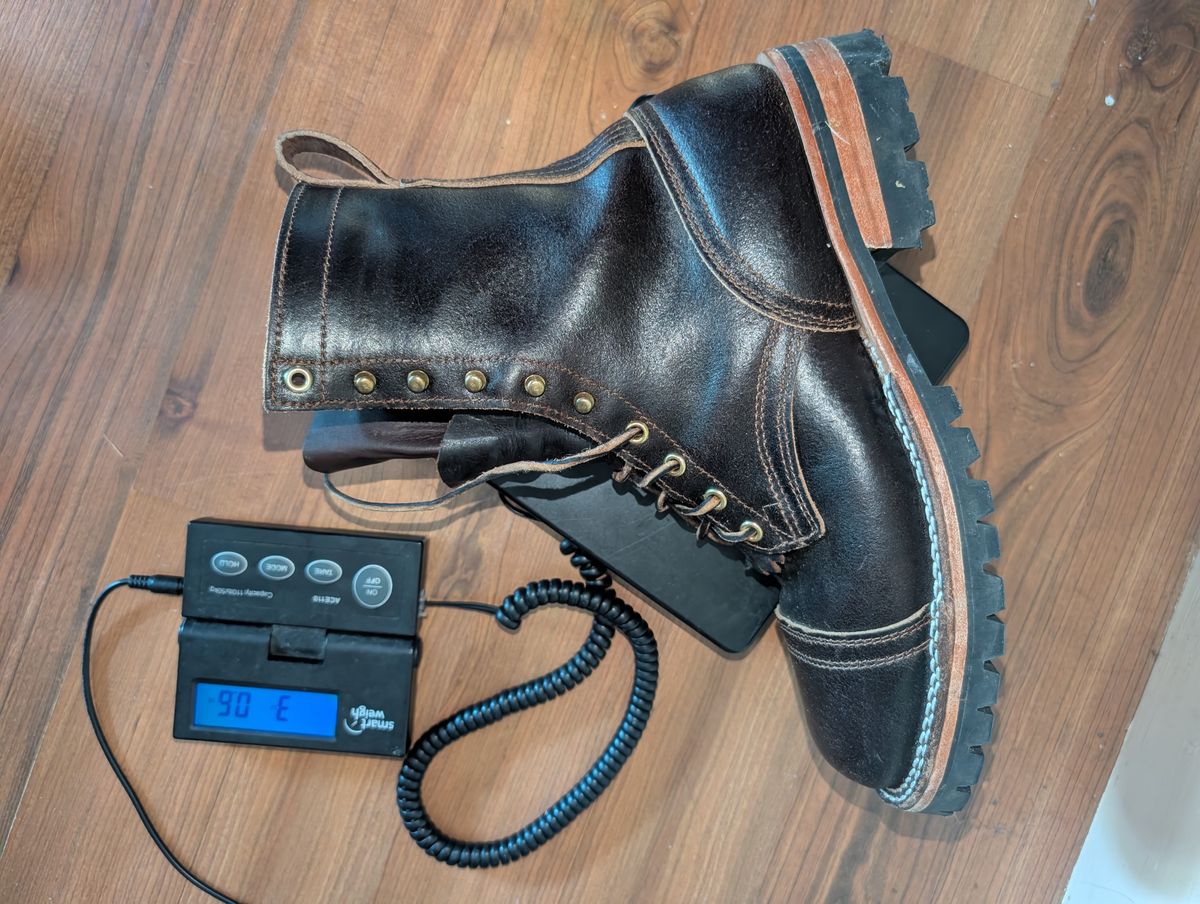 Photo by ZelieDad on May 17, 2026 of the Nicks x Rose Anvil ND1 in Horween Brown Waxed Flesh & Seidel 1964 Brown.